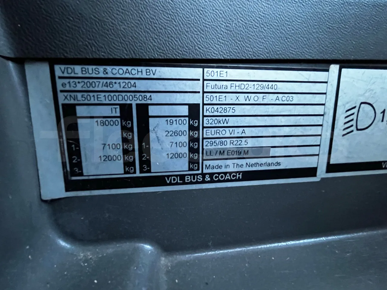 Vdl Futura - vehicle plate photo
