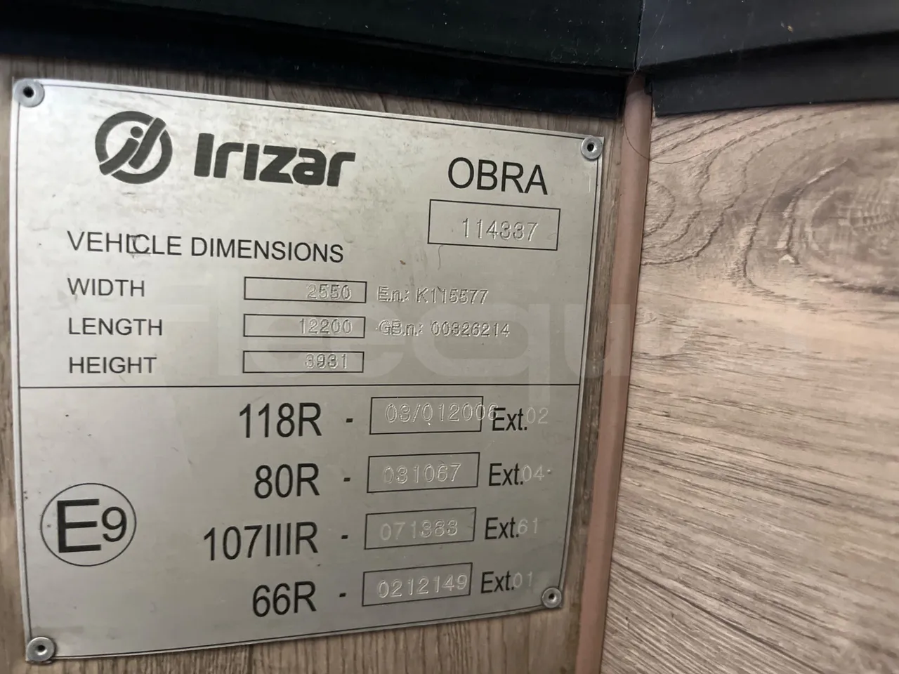 Irizar Daf - platform code photo