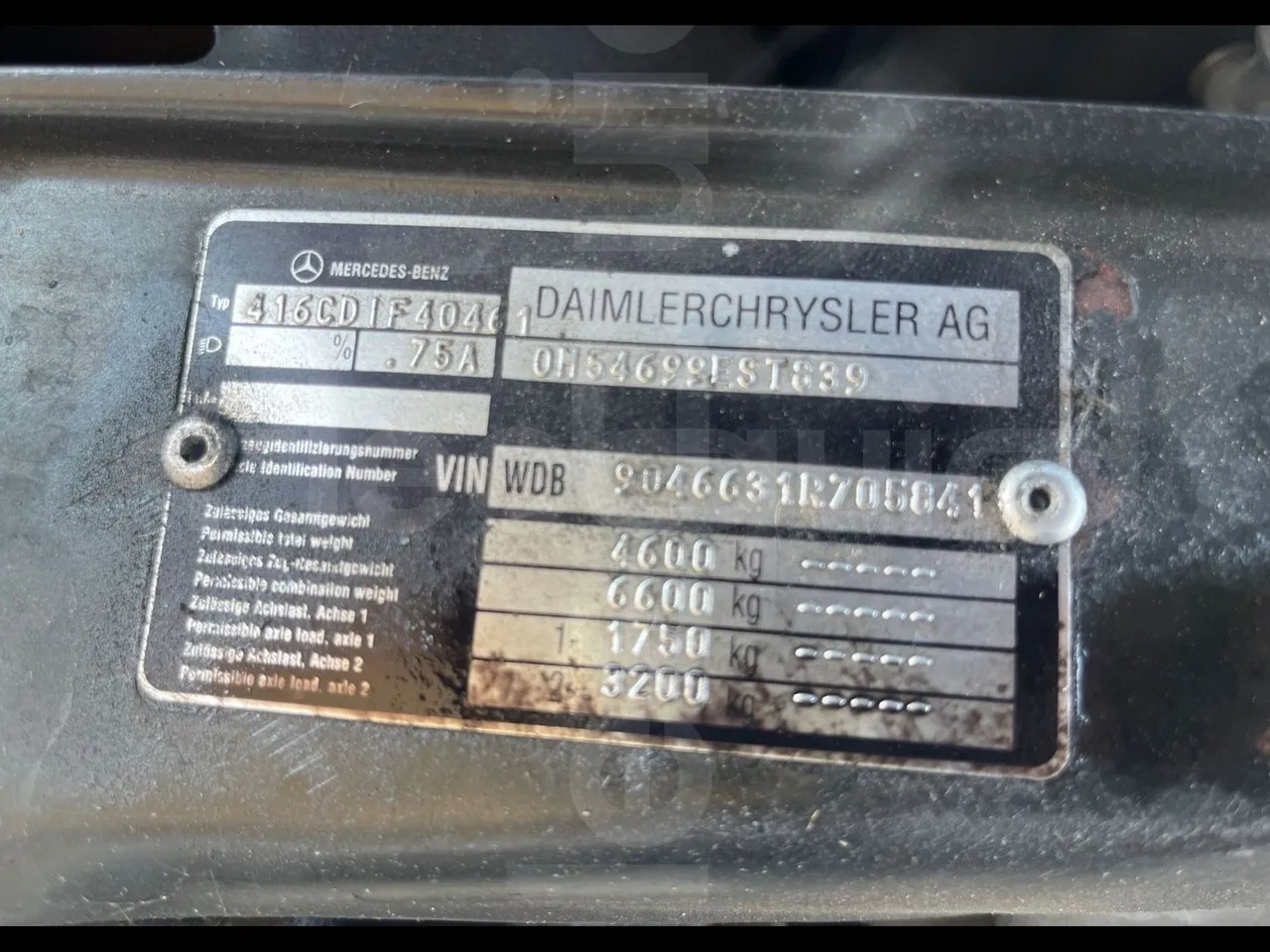 Mercedes-Benz Sprinter 416CD - EUR3 - 115kW - 6.995 - vehicle plate photo