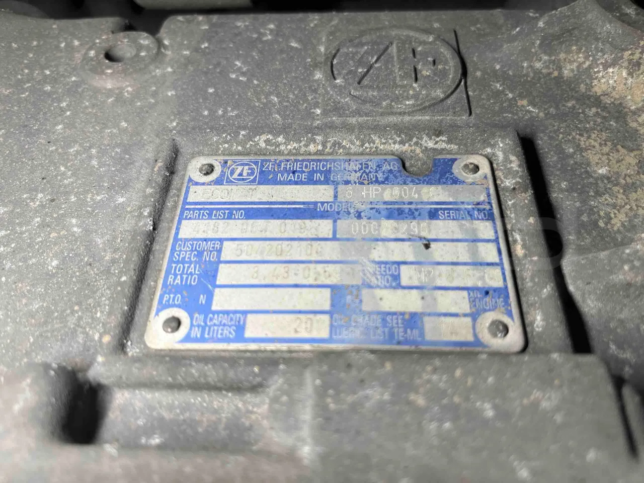 Iveco Crossway SFR160 - Euro5 - 280KW - 11.955mt - gearbox plate photo