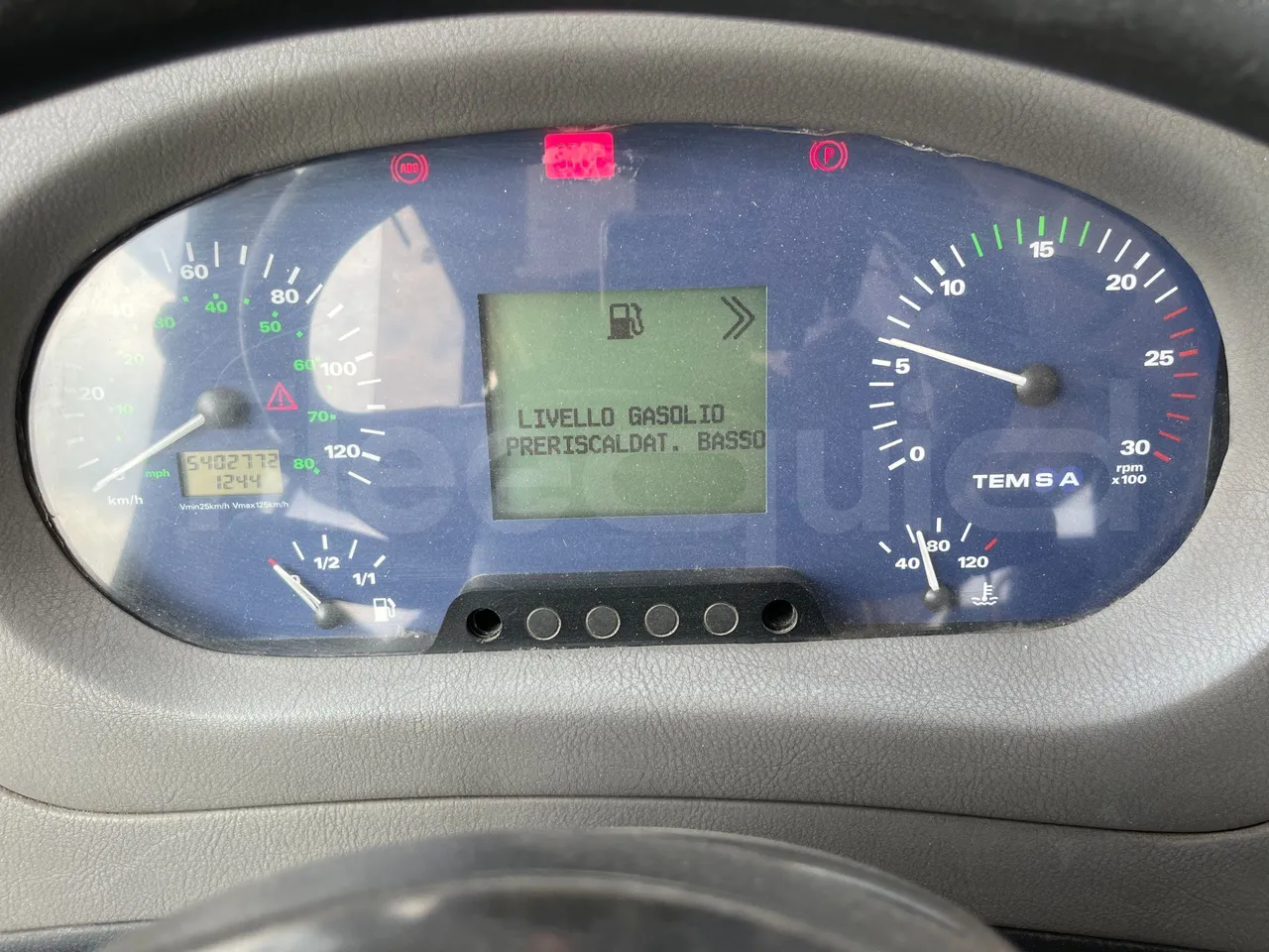 Temsa Tourmalin - dashboard lights on
