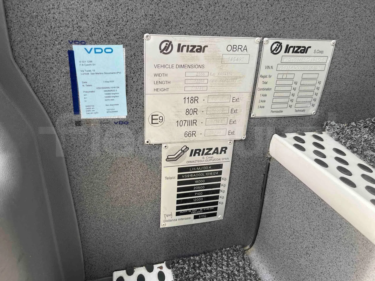 Irizar Daf - vehicle plate photo