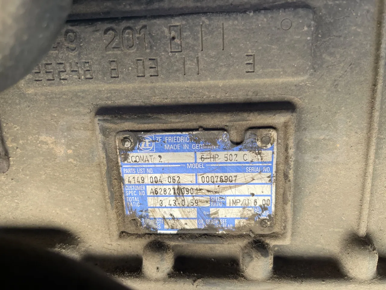 Mercedes-Benz Citaro O530 - Euro4 - 210kW - 11.950m - gearbox plate photo