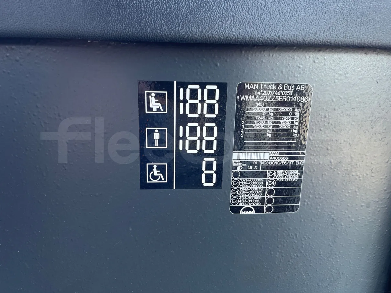 Man Lion's City GL A40 - Euro6 - 228kW - 18.750mt - vehicle plate photo