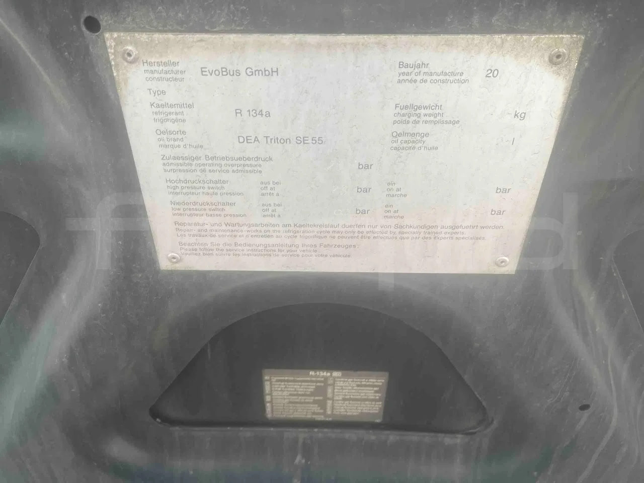 Mercedes-Benz Citaro - engine plate photo