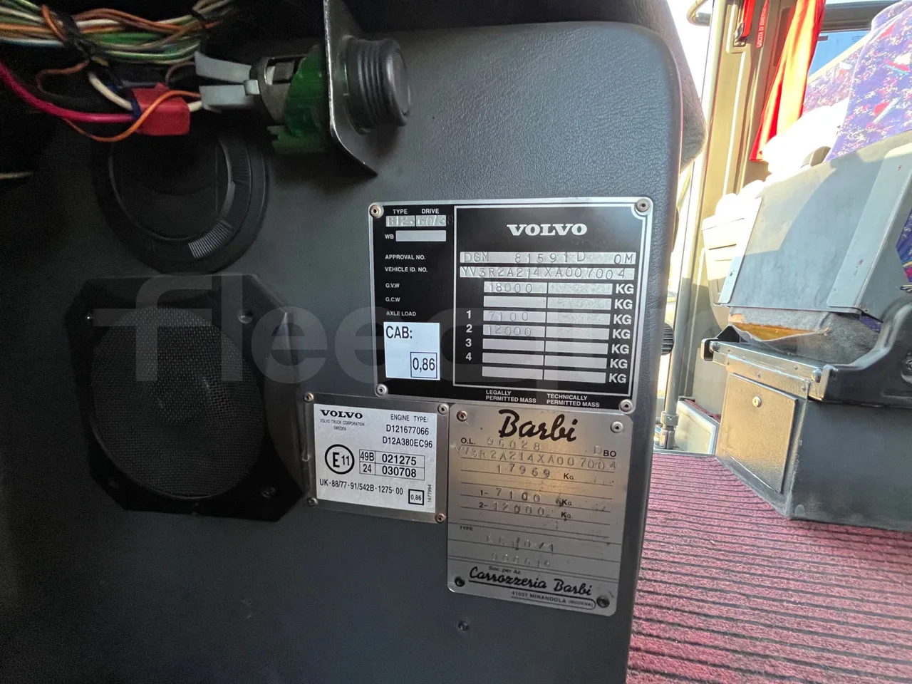 Volvo Barbi Echo B12 60/38  - Euro2 - 279kW - 12mt - chassis VIN photo