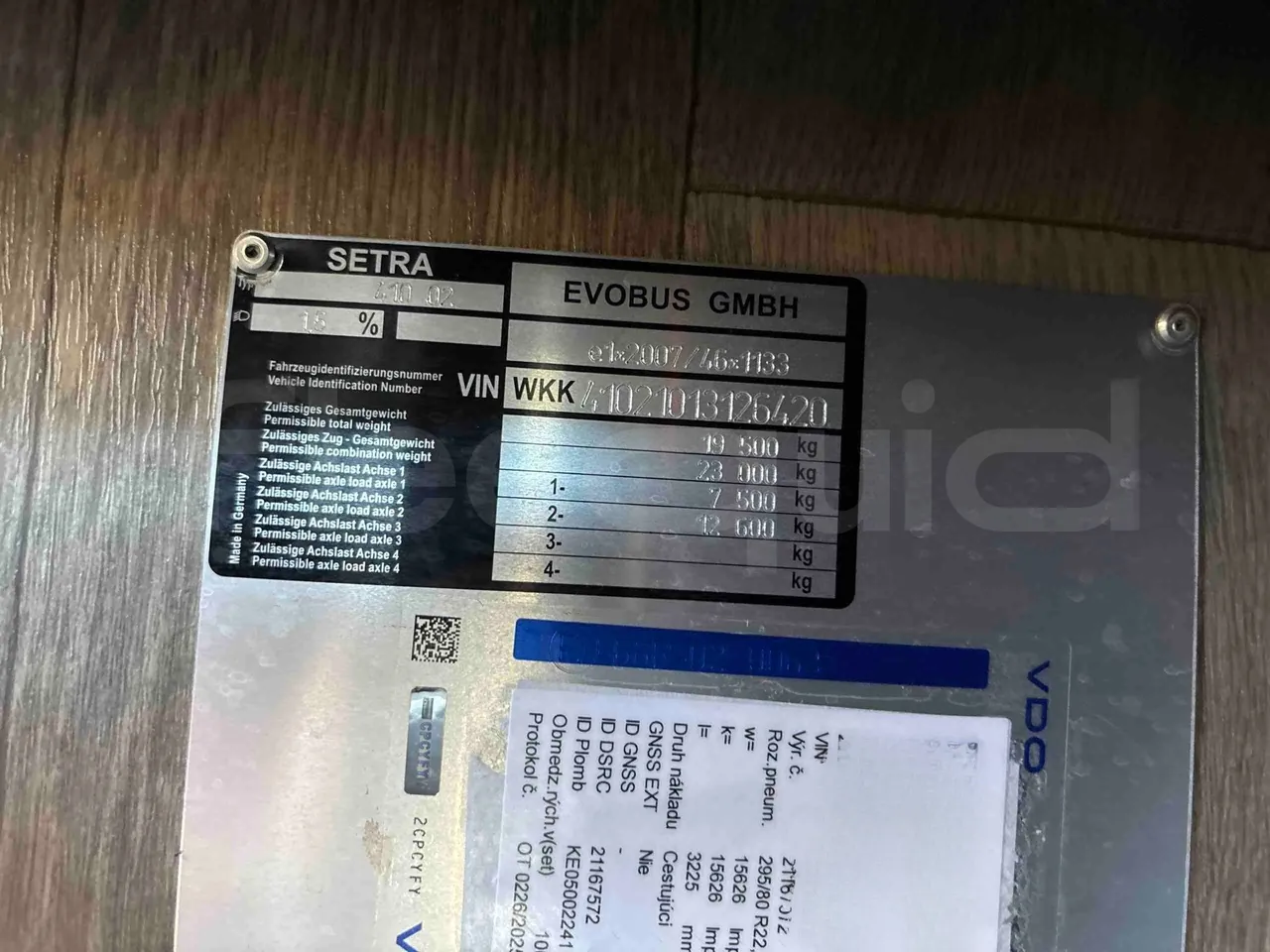Setra S515 - vehicle plate photo