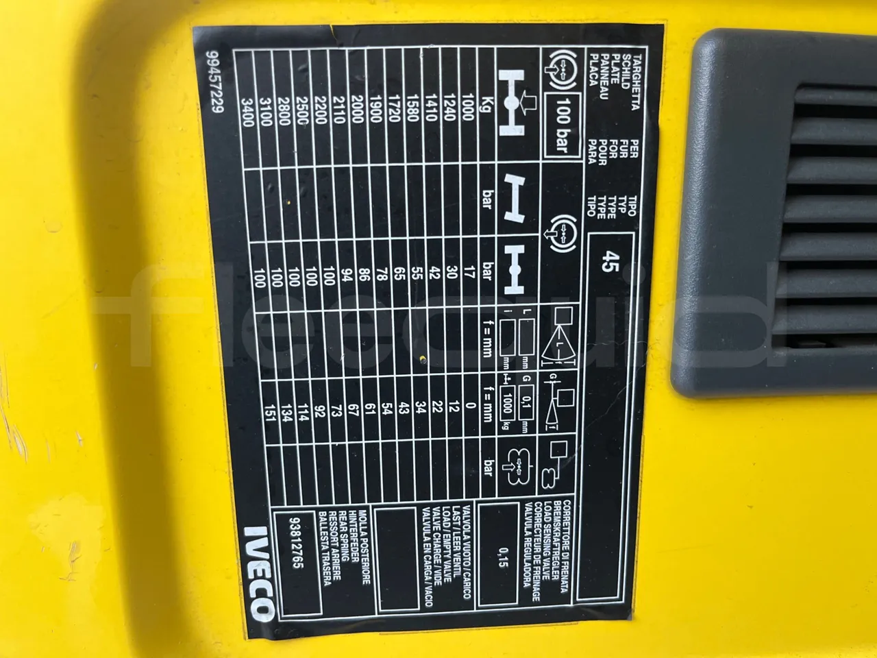 Iveco A45E10 28 - Euro2 - 76kW - 6.860mt - vehicle plate photo