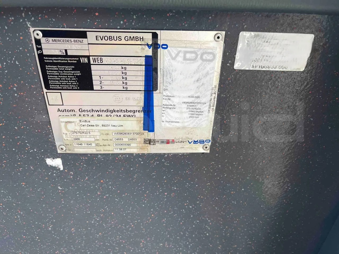 Mercedes-Benz Citaro - vehicle plate photo