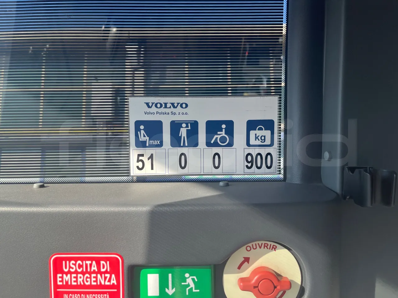 Volvo 9500 B4SC - EUR6 - 286kW - 12.290m - seat plate photo