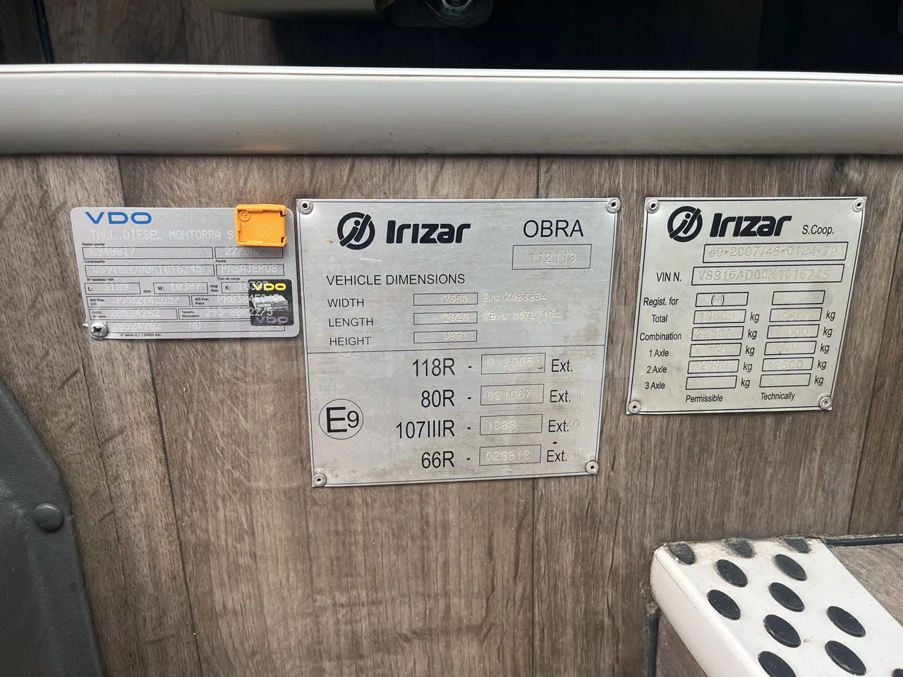 Irizar i6s - Vehicle Plate