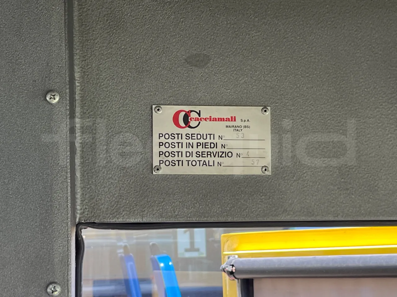 Iveco Cacciamali C5032 -EUR3 -154kW -9.3m - seat plate photo