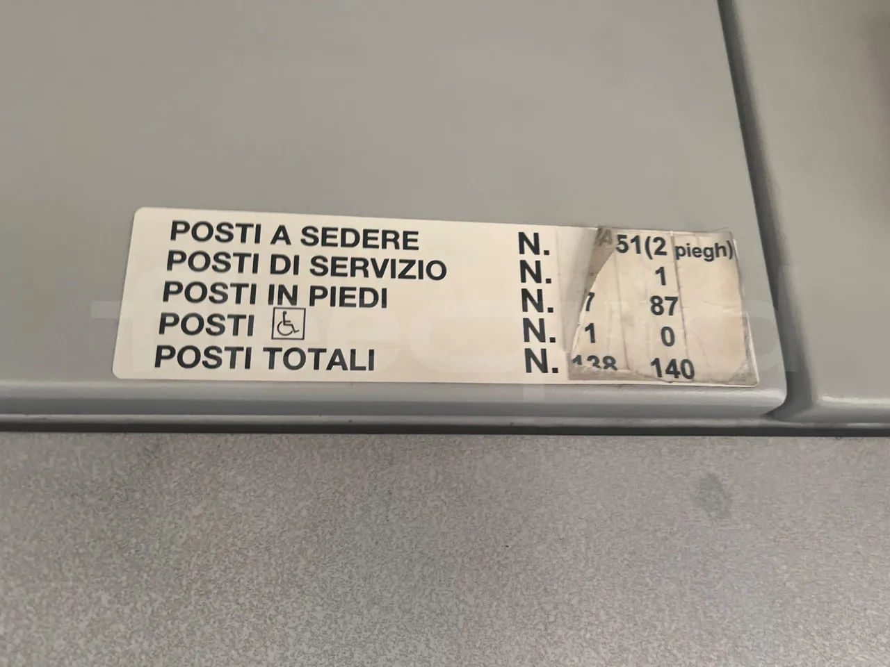 Man Lion's City A23 - Euro4 -257kW -18mt - seat plate photo