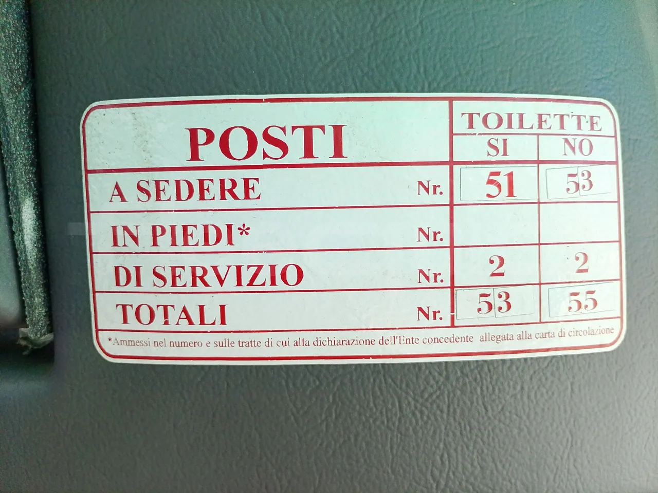 Volvo Barbi Genesis HDL N53 -EUR3 -309kW-12.23m - seat plate photo