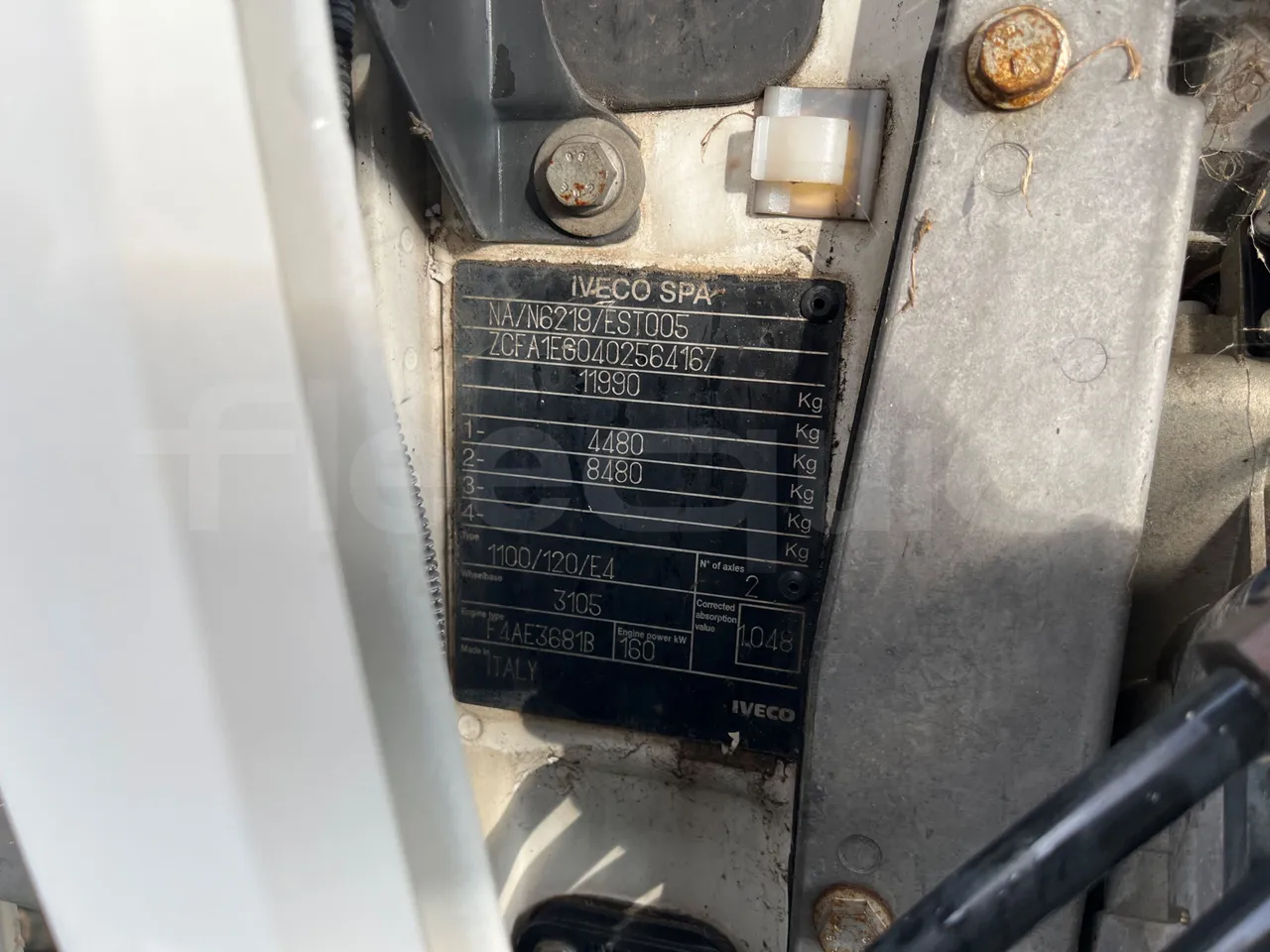 Iveco 110/120 E4 - Euro5 - 160kW - 5.770mt - chassis VIN photo
