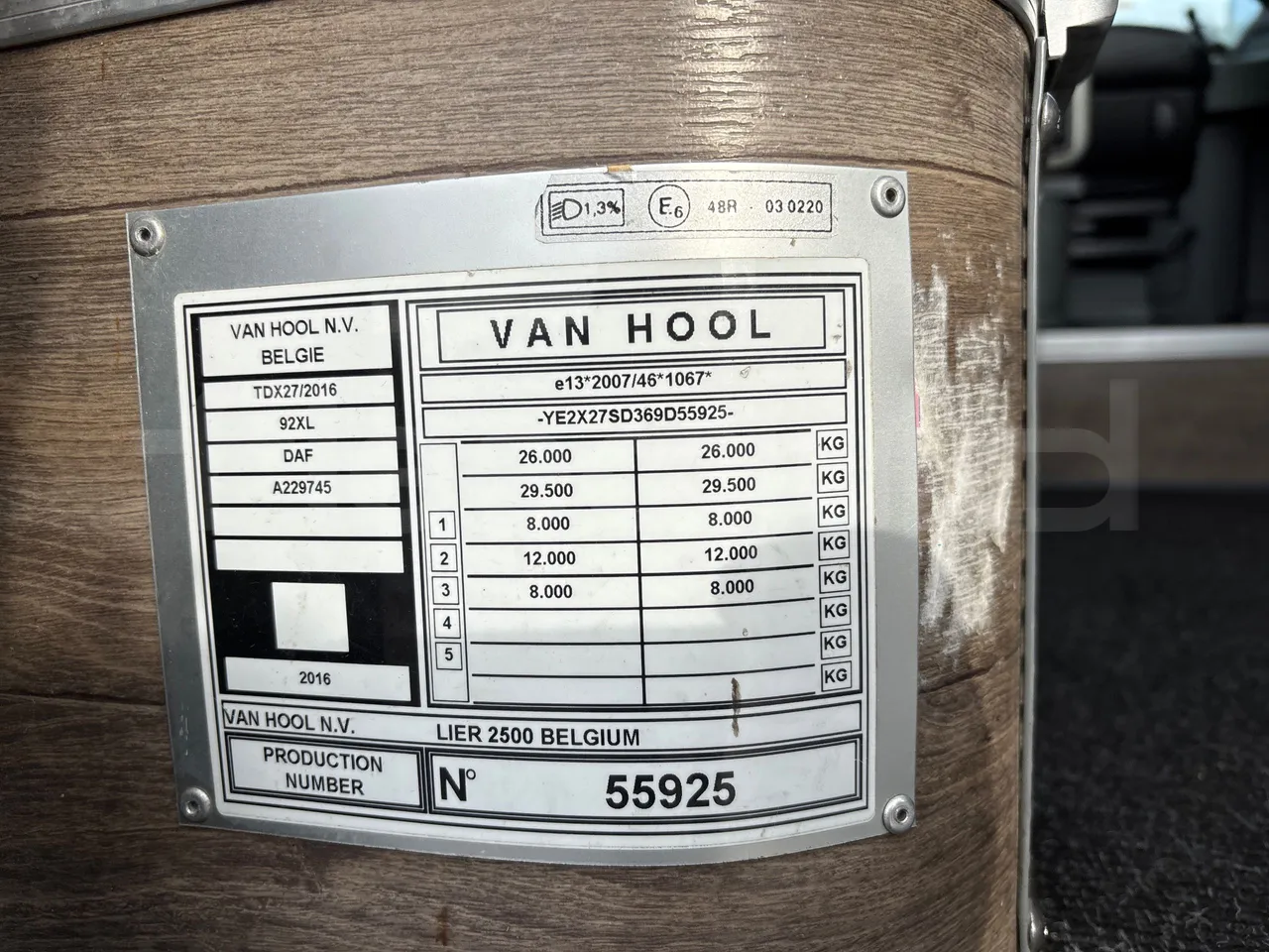 Van Hool Astromega TDX27 - EUR6 - 375kW - 14.105m - vehicle plate photo