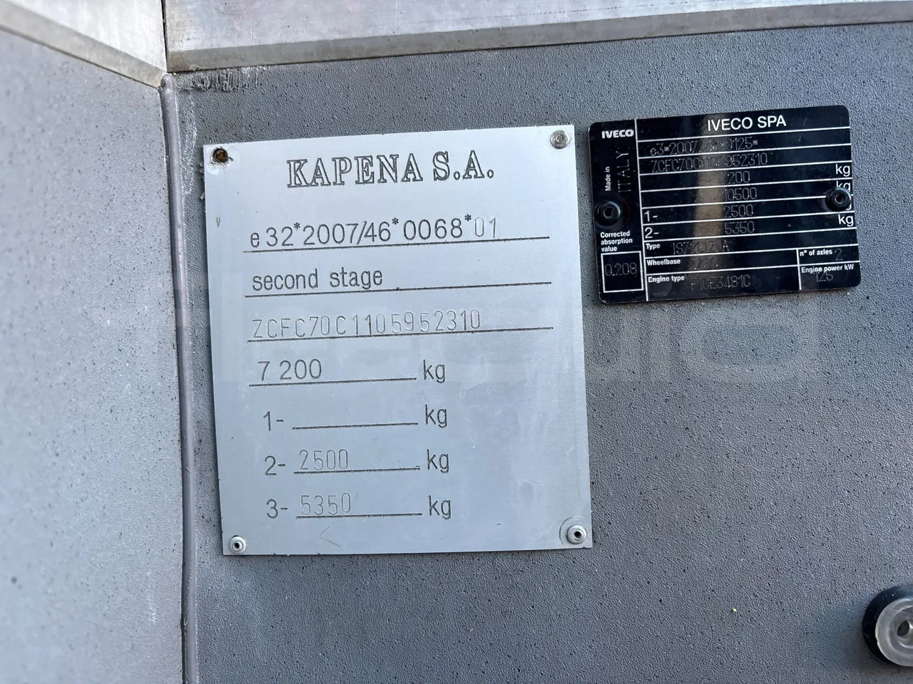 Iveco Kapena THESI -EURO5 -125.00 kW-8,65m - vehicle plate photo