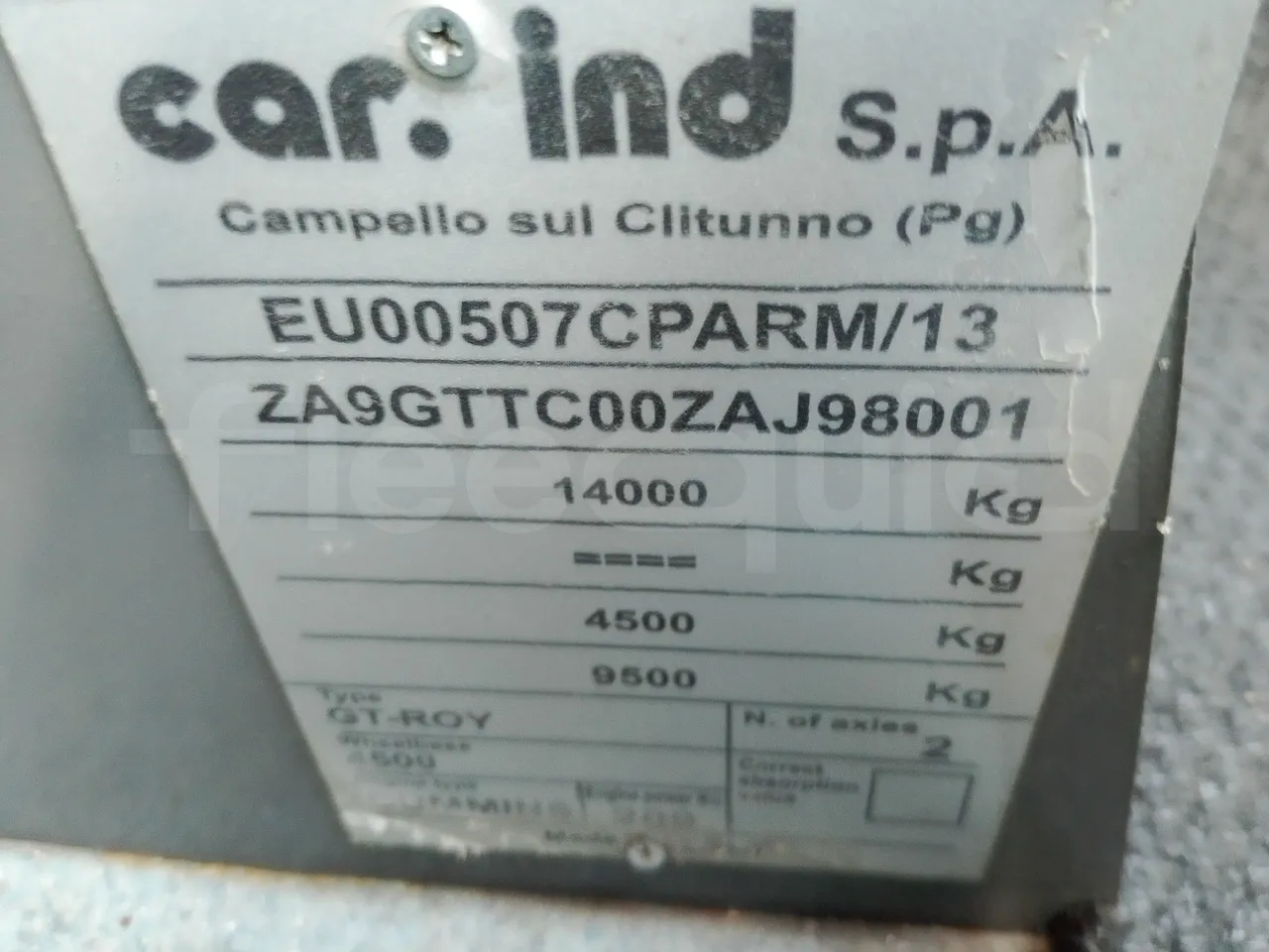 Car Ind GT-ROY ROY/ Euro 5 - 209 Kw - 9,2 Mt - vehicle plate photo
