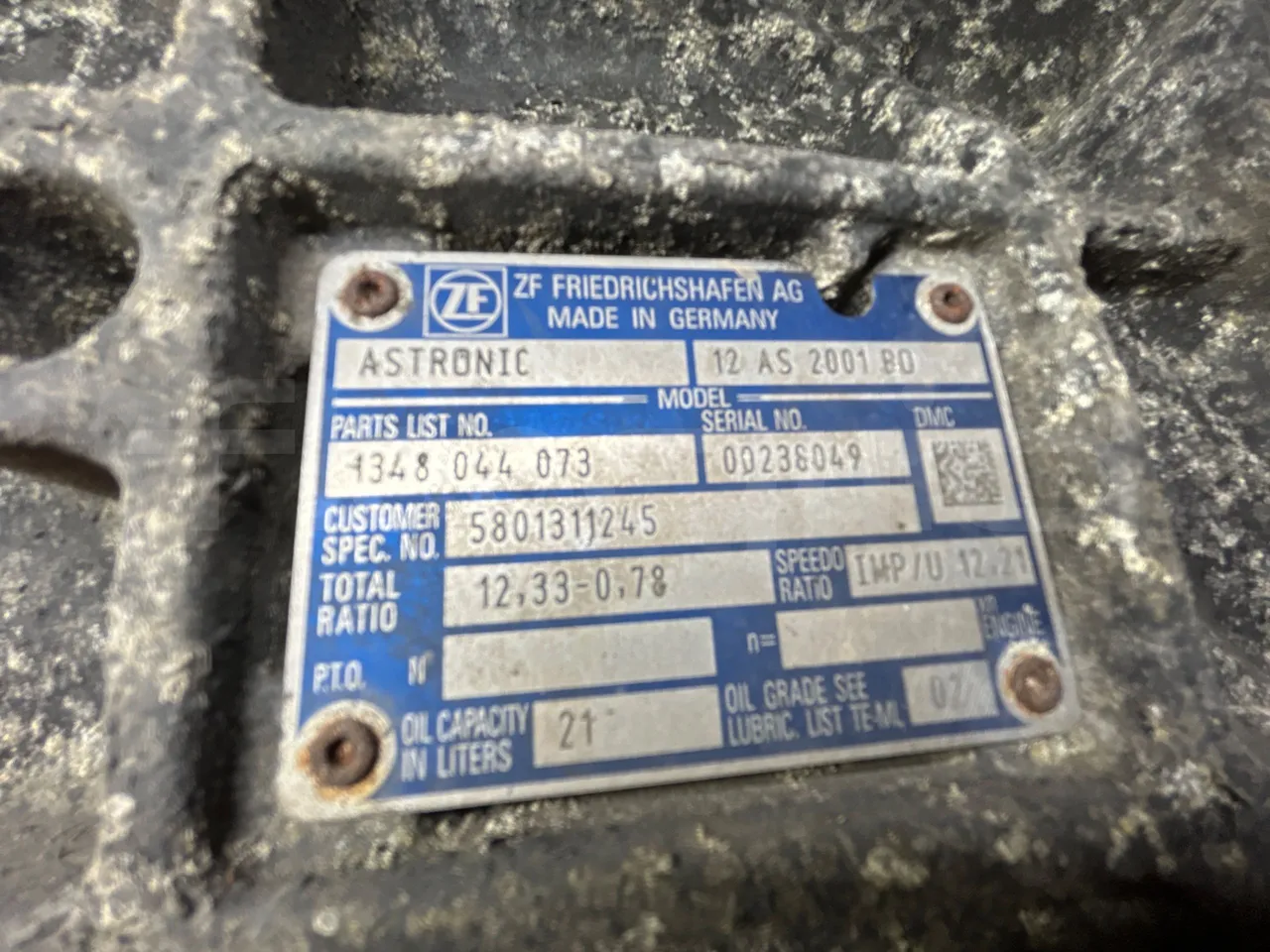 Iveco Magelys 5FR210 - gearbox plate photo
