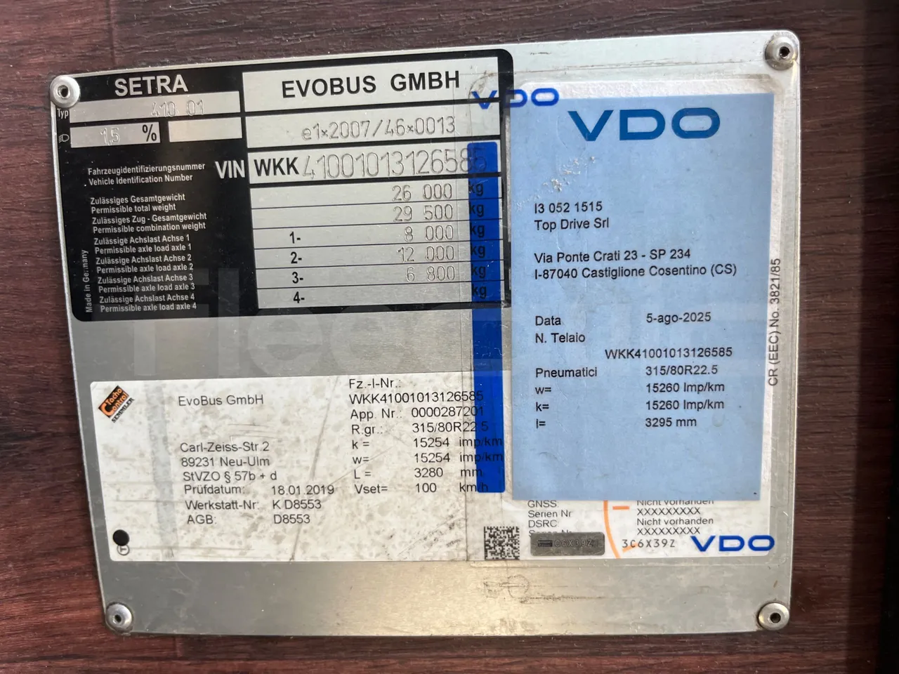 Setra S 531 DT S 531 DT/ Euro 6 - 375 KW - 14 Mt - vehicle plate photo