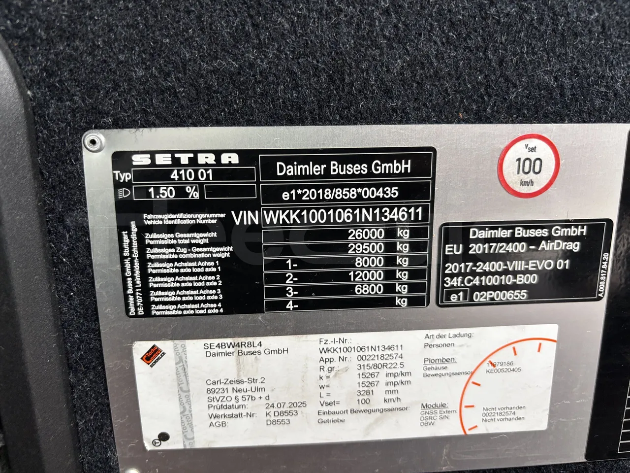 Setra S531 - Vehicle Plate