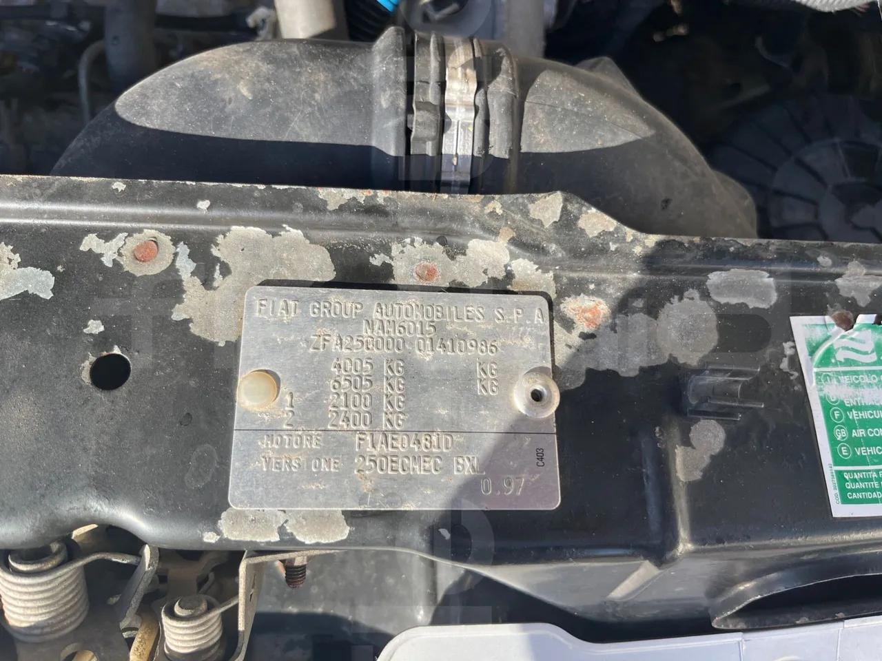 Fiat Ducato 250ECMEC - EUR4 - 88kW - 6.363m - vehicle plate photo