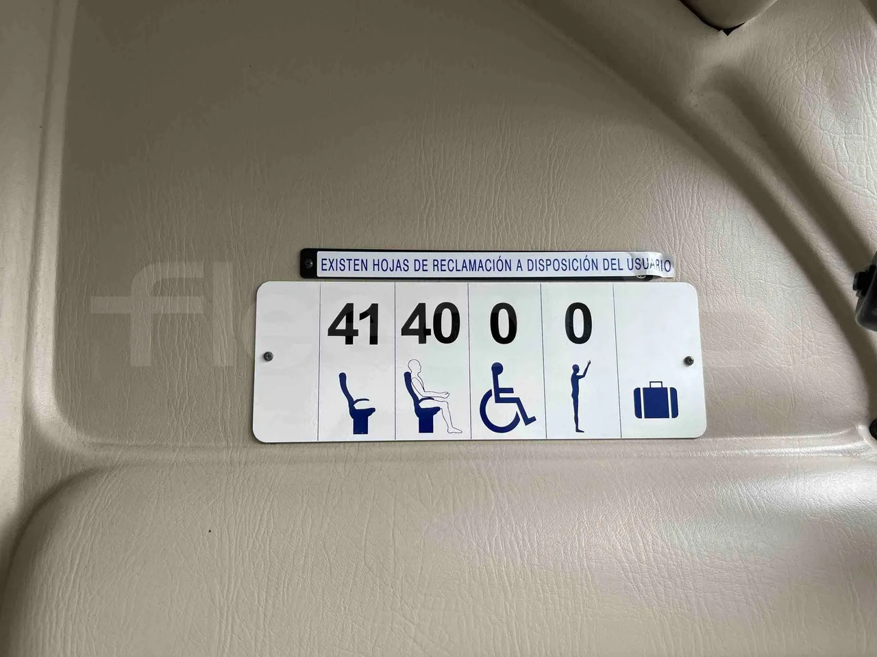 King Long XMQ6996 - Seats Plate