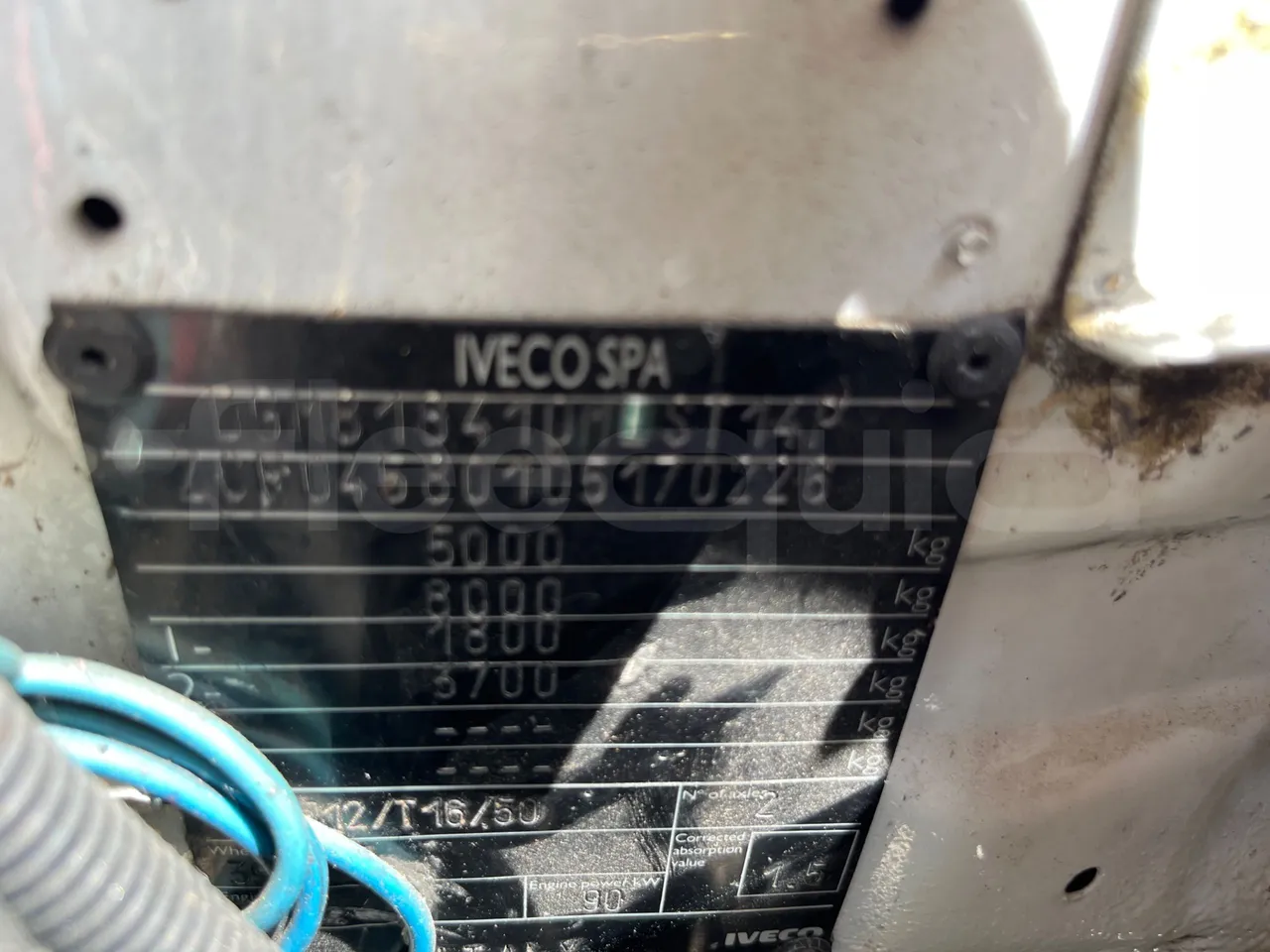 Iveco A45E12 A45 E12 90 Kw - chassis VIN photo (mandatory for bus to scrap)