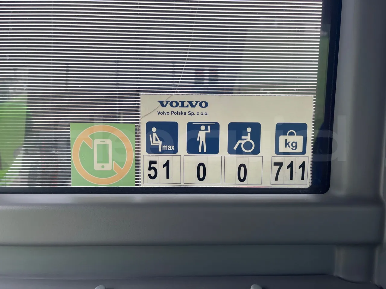 Volvo 9700 B4SC  - Euro6 - 323kW - 12.300mt - seat plate photo