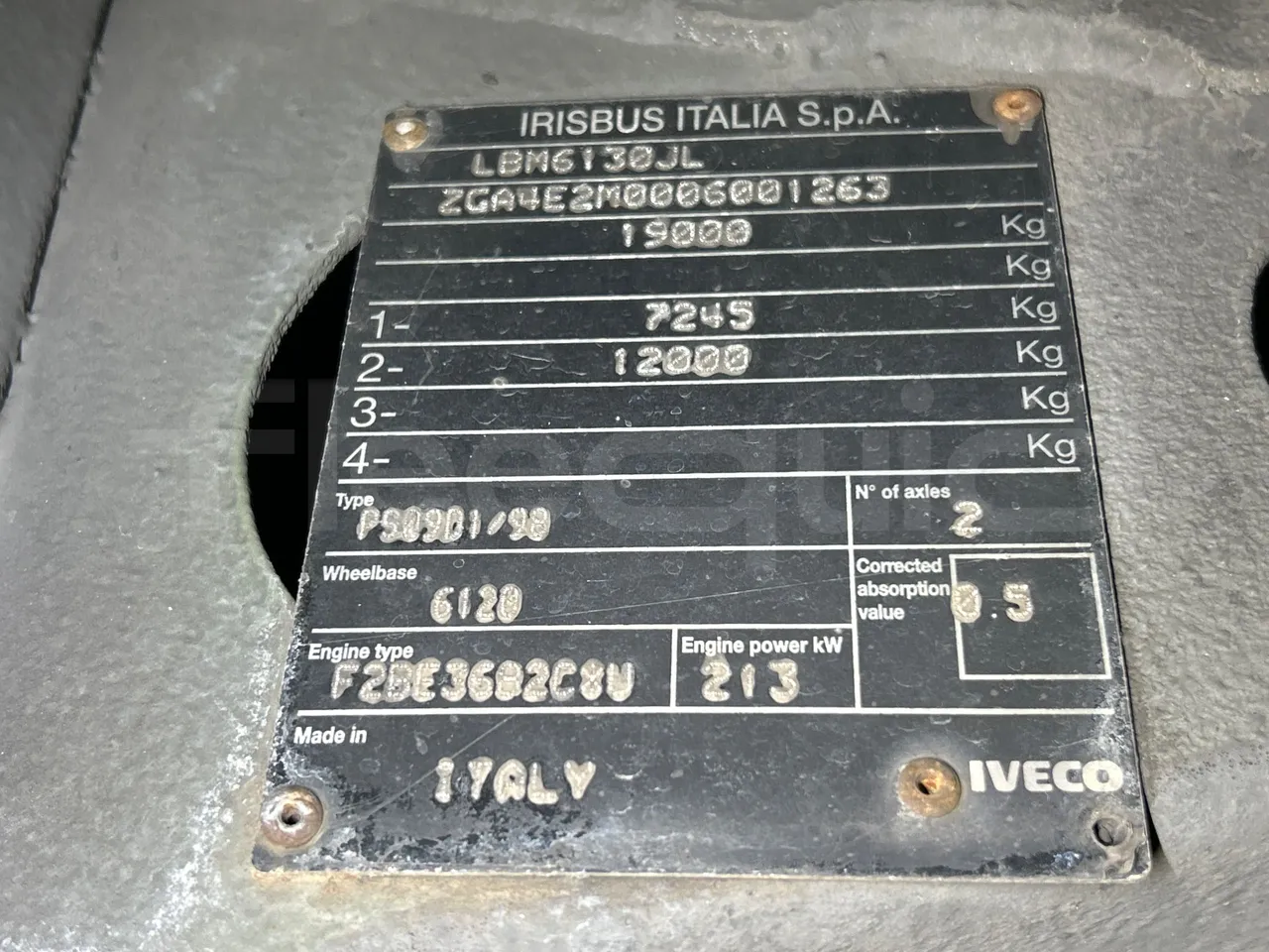 Irisbus Citelis PS09D1 PS09D1-98  - Euro5 - 213kW - 11.990mt - vehicle plate photo