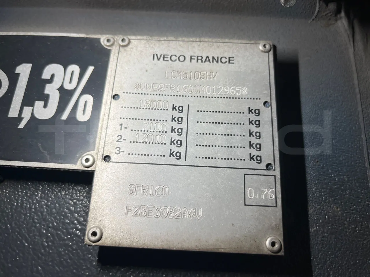 Iveco Crossway SFR160/ Euro 5 - 280 Kw - 10,655 Mt - chassis VIN photo (mandatory  for bus to scrap)