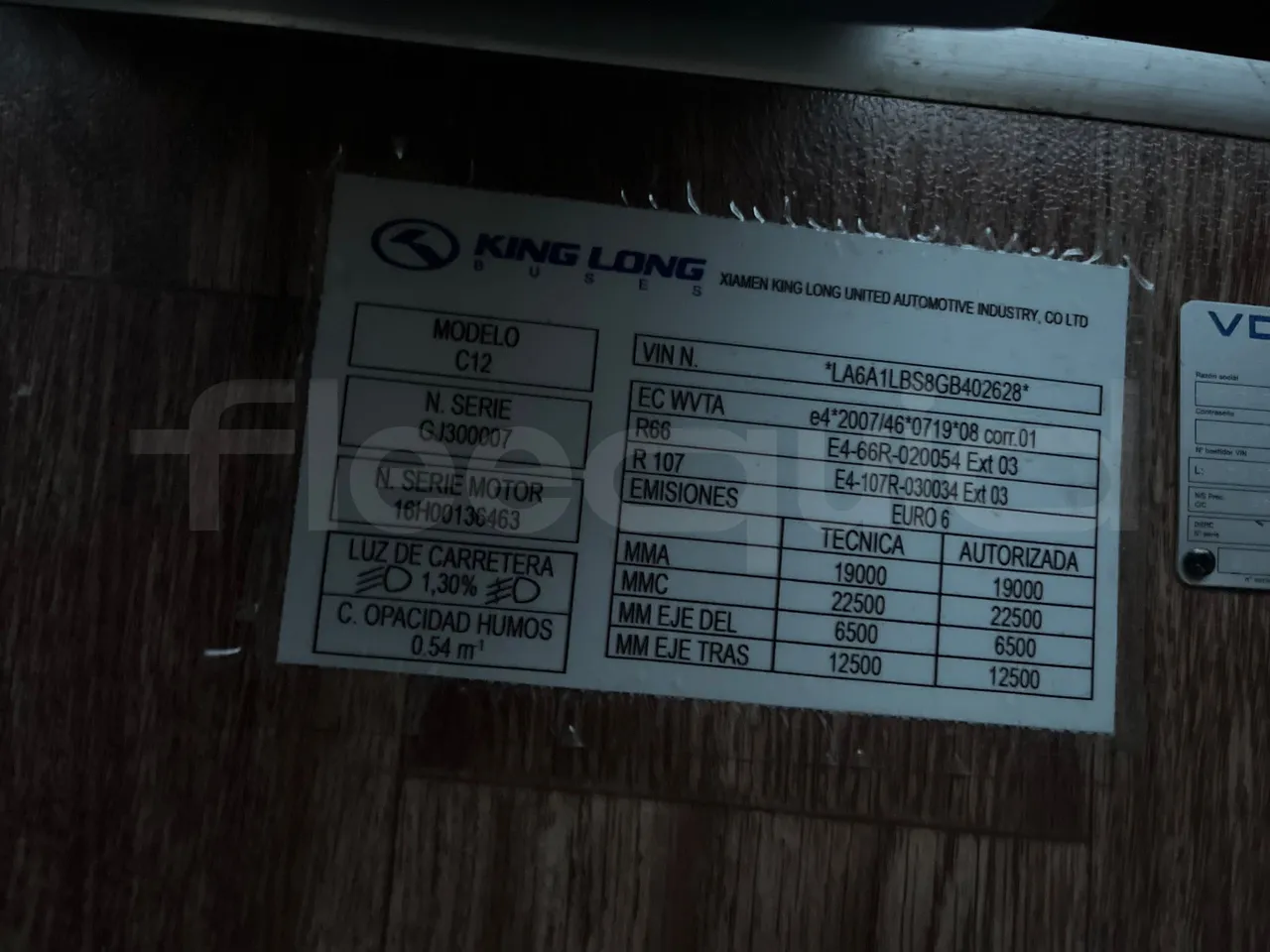 King Long XMQ6129Y C12 - Euro6 - 294kW - 12.200mt - onboard devices 3