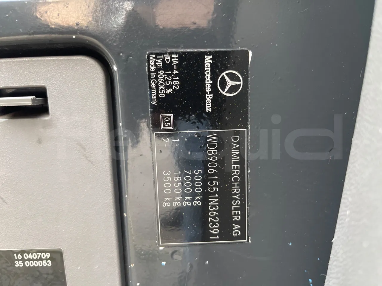 Mercedes-Benz 518 CDI 906 - Euro5 - 135kW - 7.770mt - vehicle plate photo