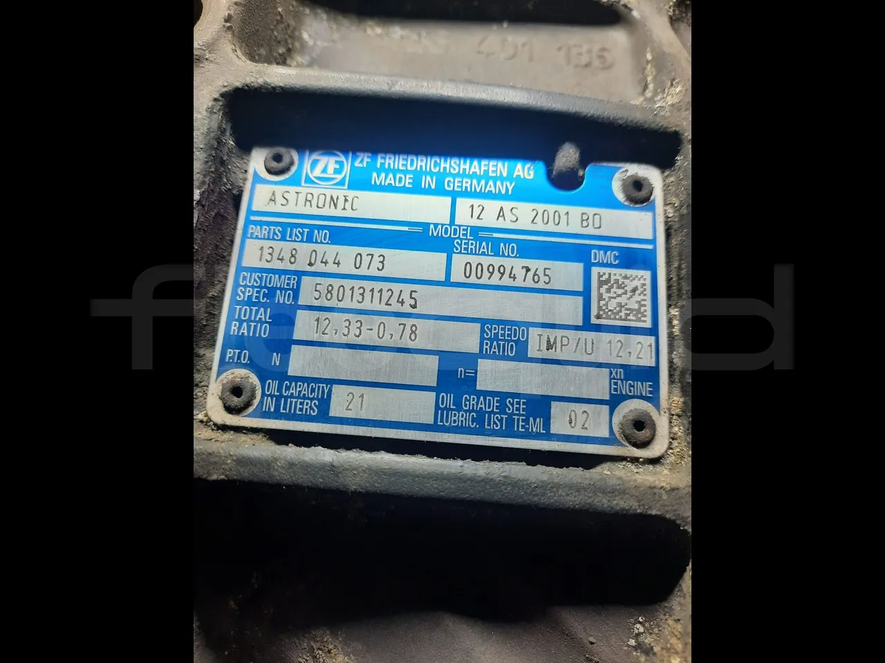 Iveco Magelys 5FR210 - gearbox plate photo