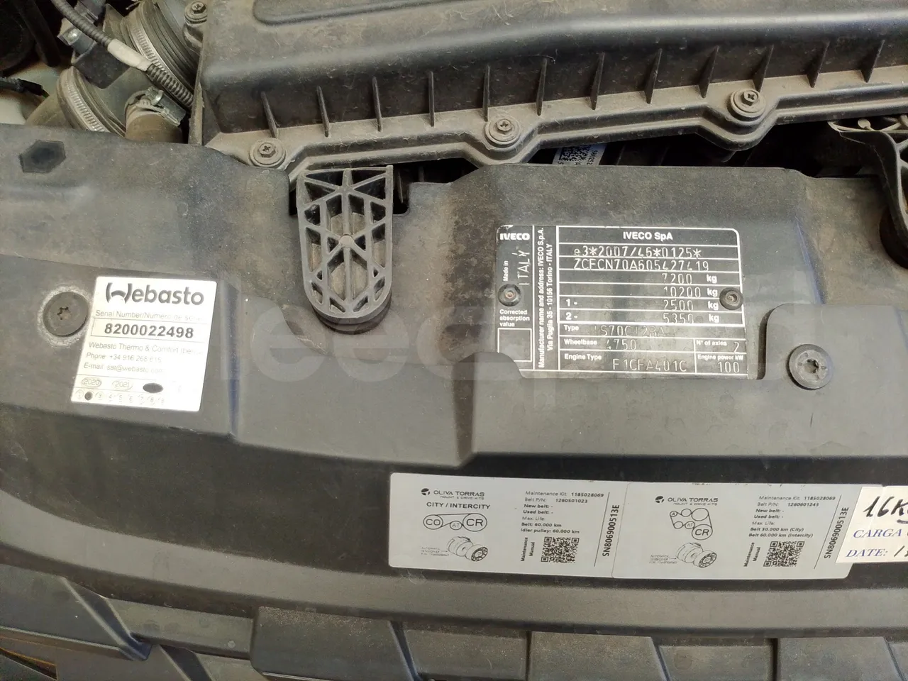 Iveco Indcar WGIVMY11 MOBI SCUOLABUS - EUR6 - 100Kw - 8,592m - engine plate photo