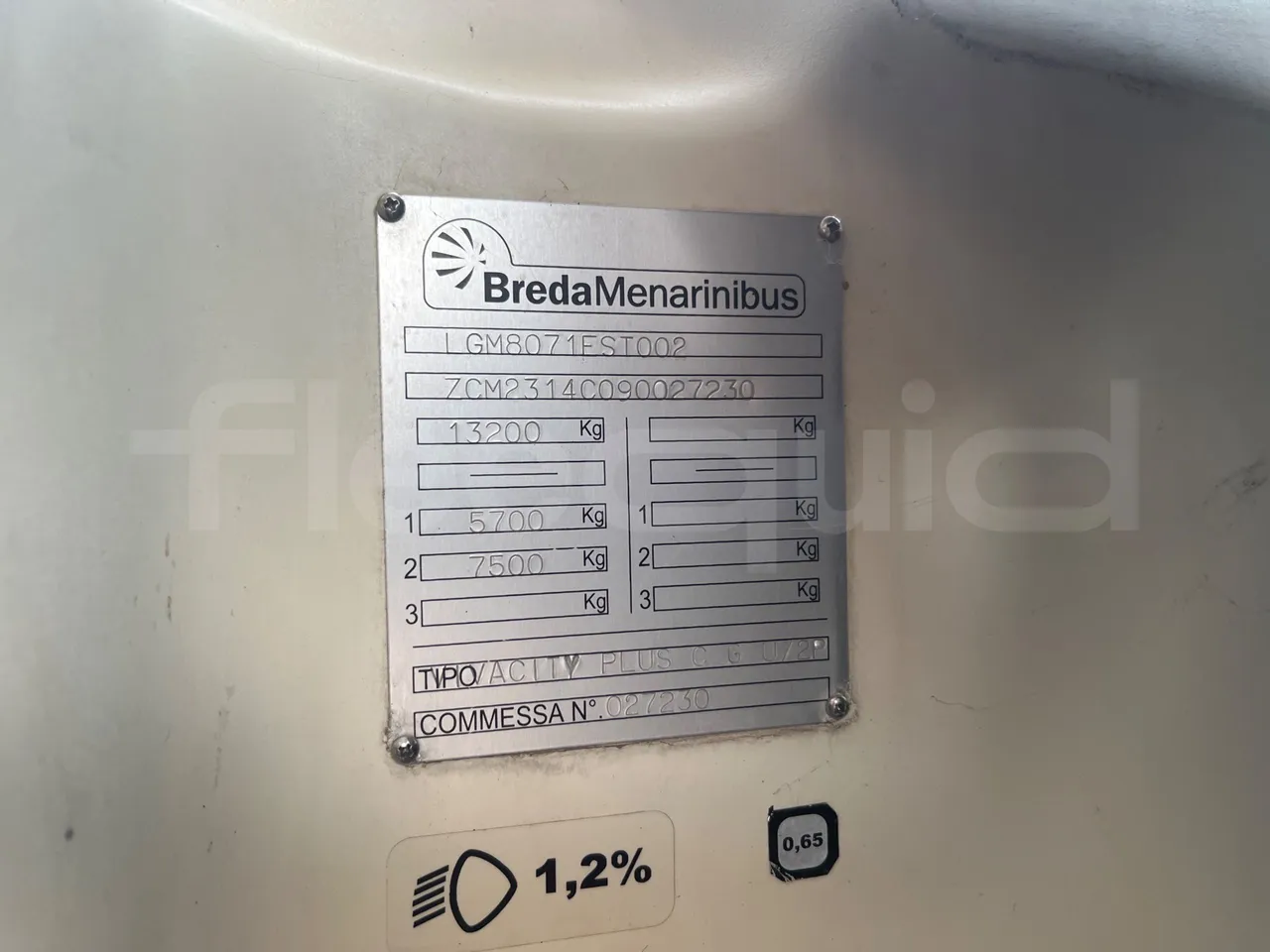 BredaMenarinibus Vivacity Plus C - Euro5 - 161kW - 8mt - vehicle plate photo