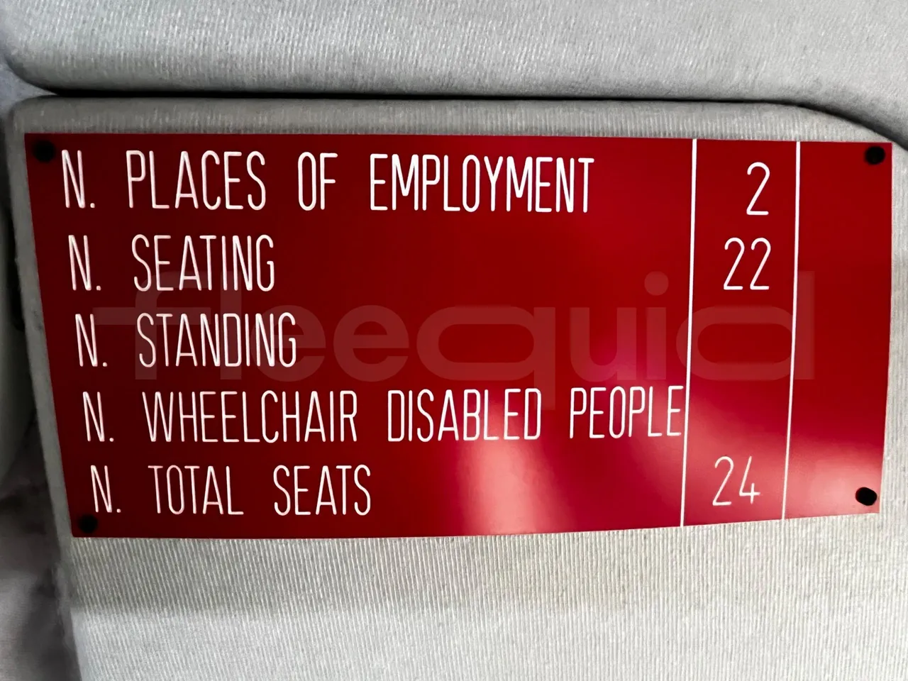 Iveco Daily A65C18 - EUR6 - 129kW - 7.686m - seat plate photo