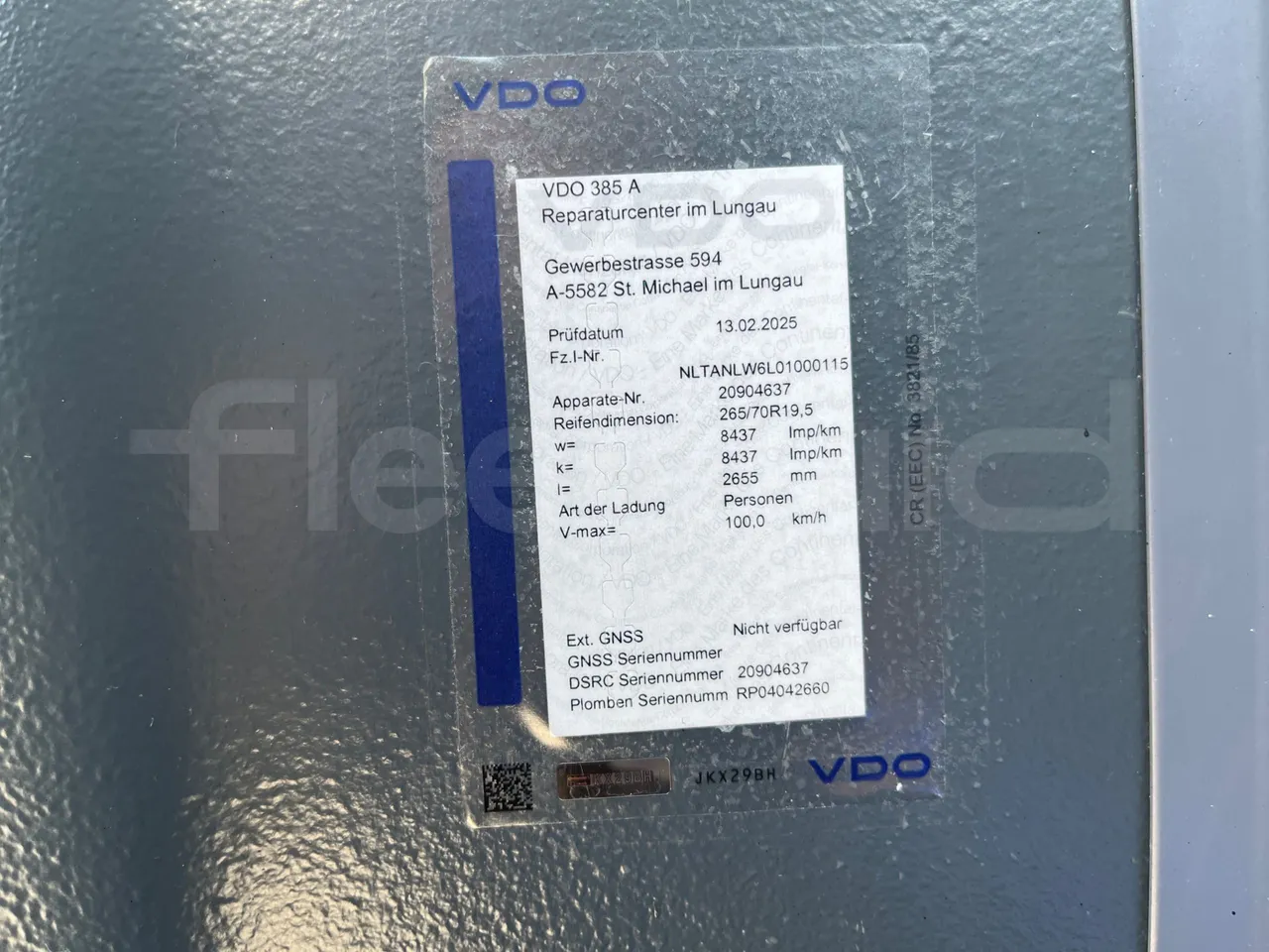 Temsa MD9 A/A3J/1L - Euro 6 - 213 kW - 9.480 mt - seat plate photo