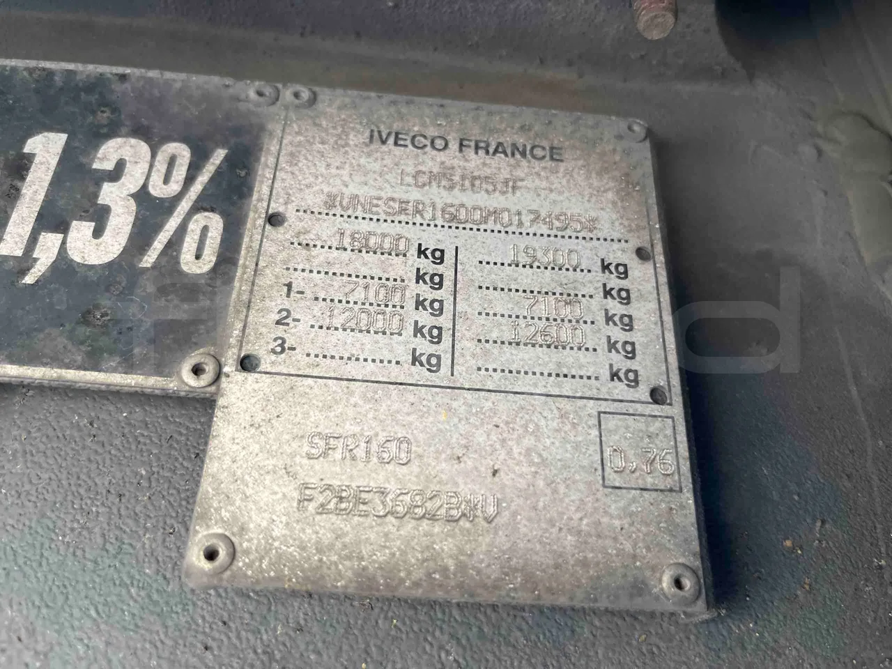 Iveco Crossway - vehicle plate photo