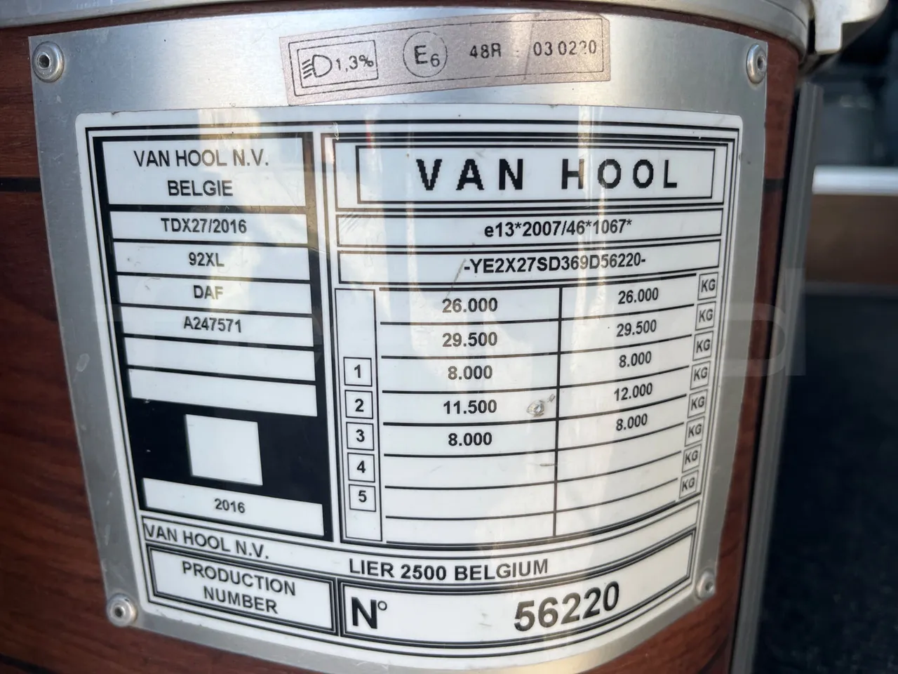 Van Hool Astromega TDX27 - EUR6 - 375kW - 14.105m - chassis VIN photo