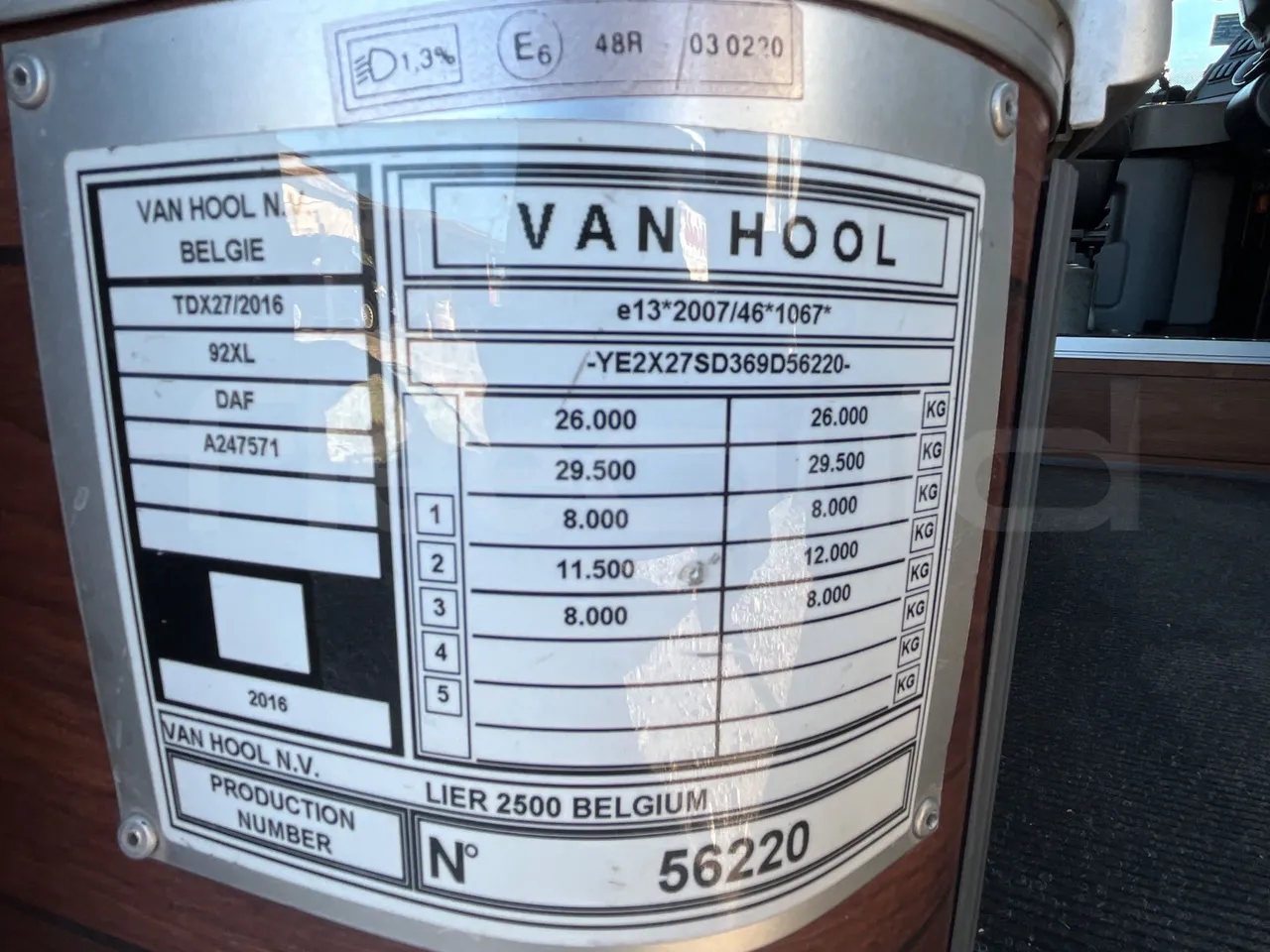 Van Hool Astromega TDX27 - EUR6 - 375kW - 14.105m - vehicle plate photo