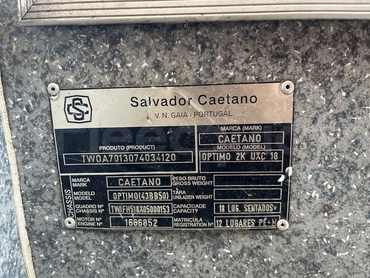 Salvador Caetano Optimo Cabrio BB50L - EUR3 - 100kW - 7.586m - vehicle plate photo