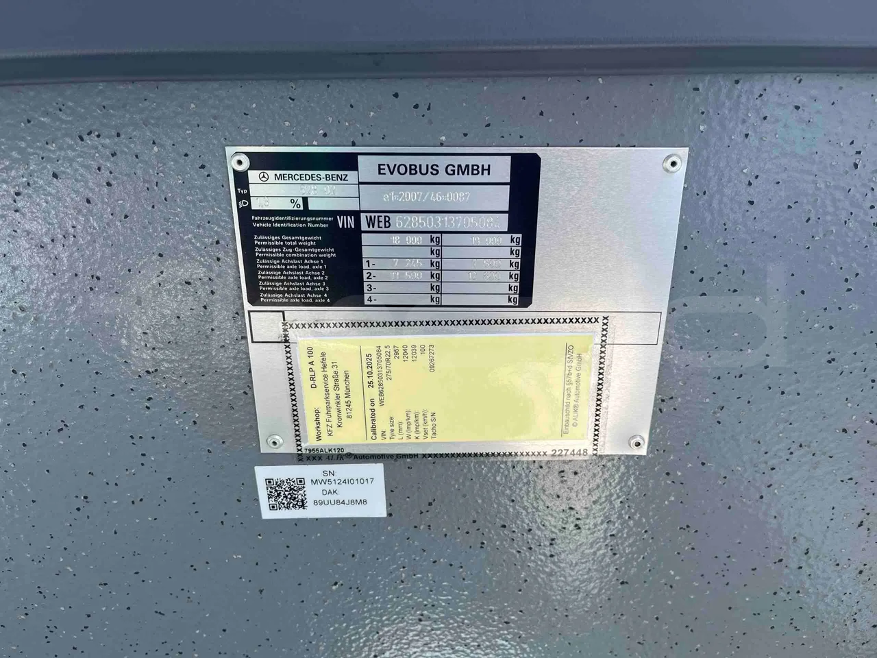Mercedes-Benz Citaro O 530 LE - Euro 6 - 220 kW - 12.170 mt - vehicle plate photo