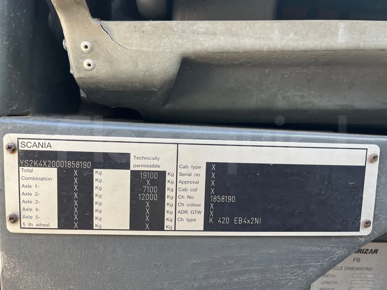 Irizar Scania K 420 EB 4x2 - Euro4 - 309kW - 12.920mt - vehicle plate photo