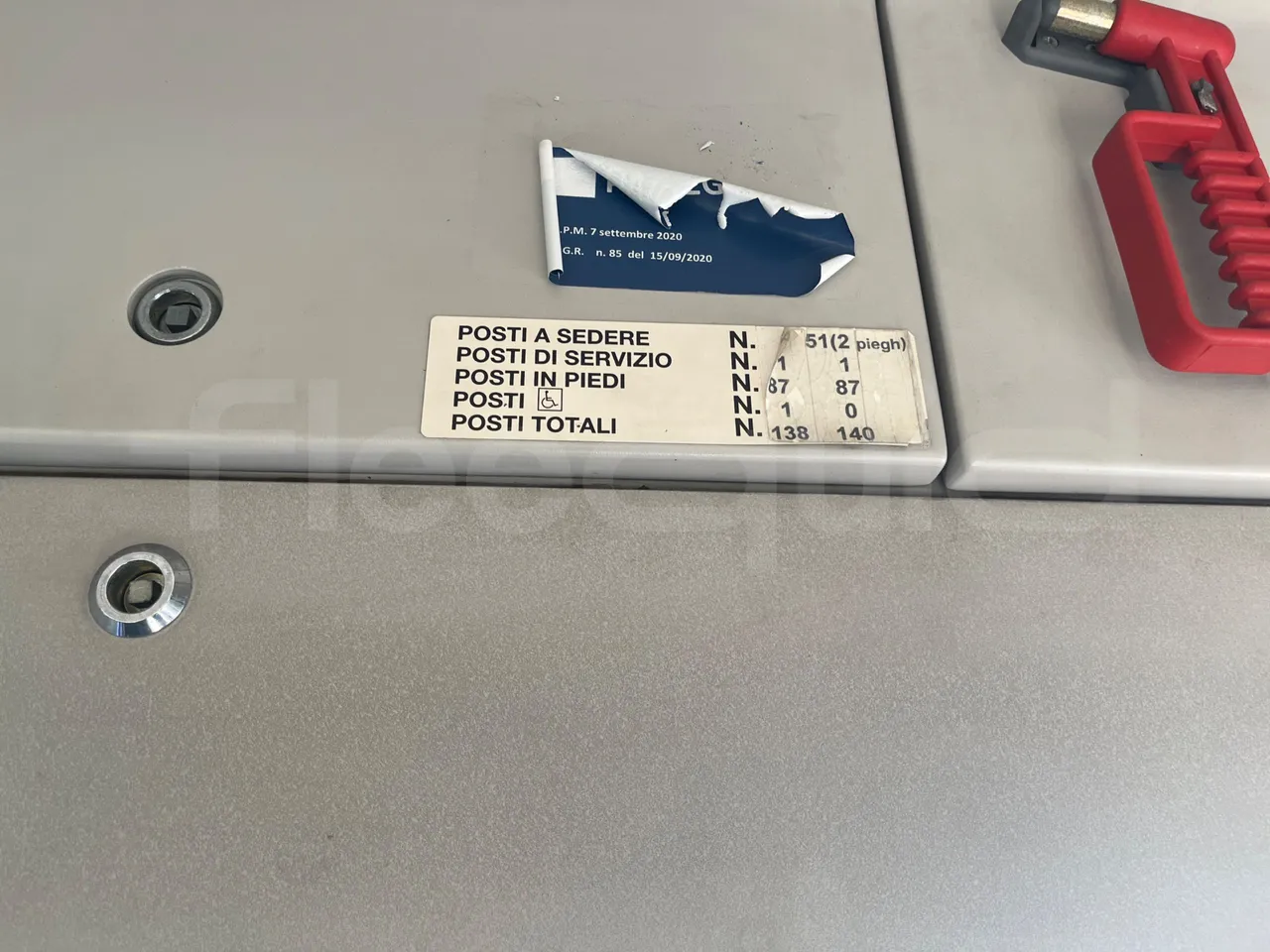 Man Lion's City A23 - Euro4 -257kW -18mt - seat plate photo