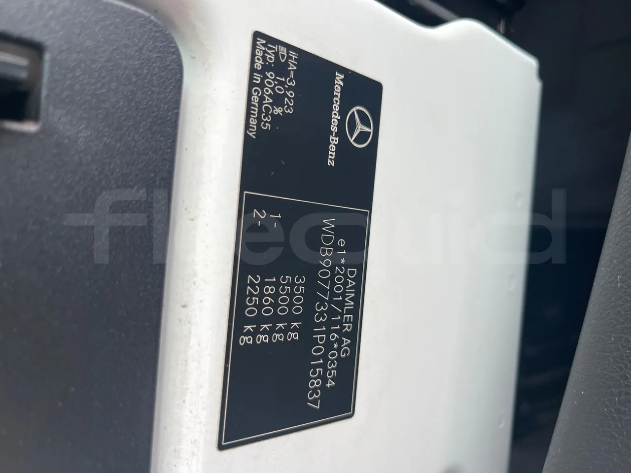 Mercedes-Benz Sprinter 906AC35 - EUR6 - 105kW - 5.932m - chassis VIN photo