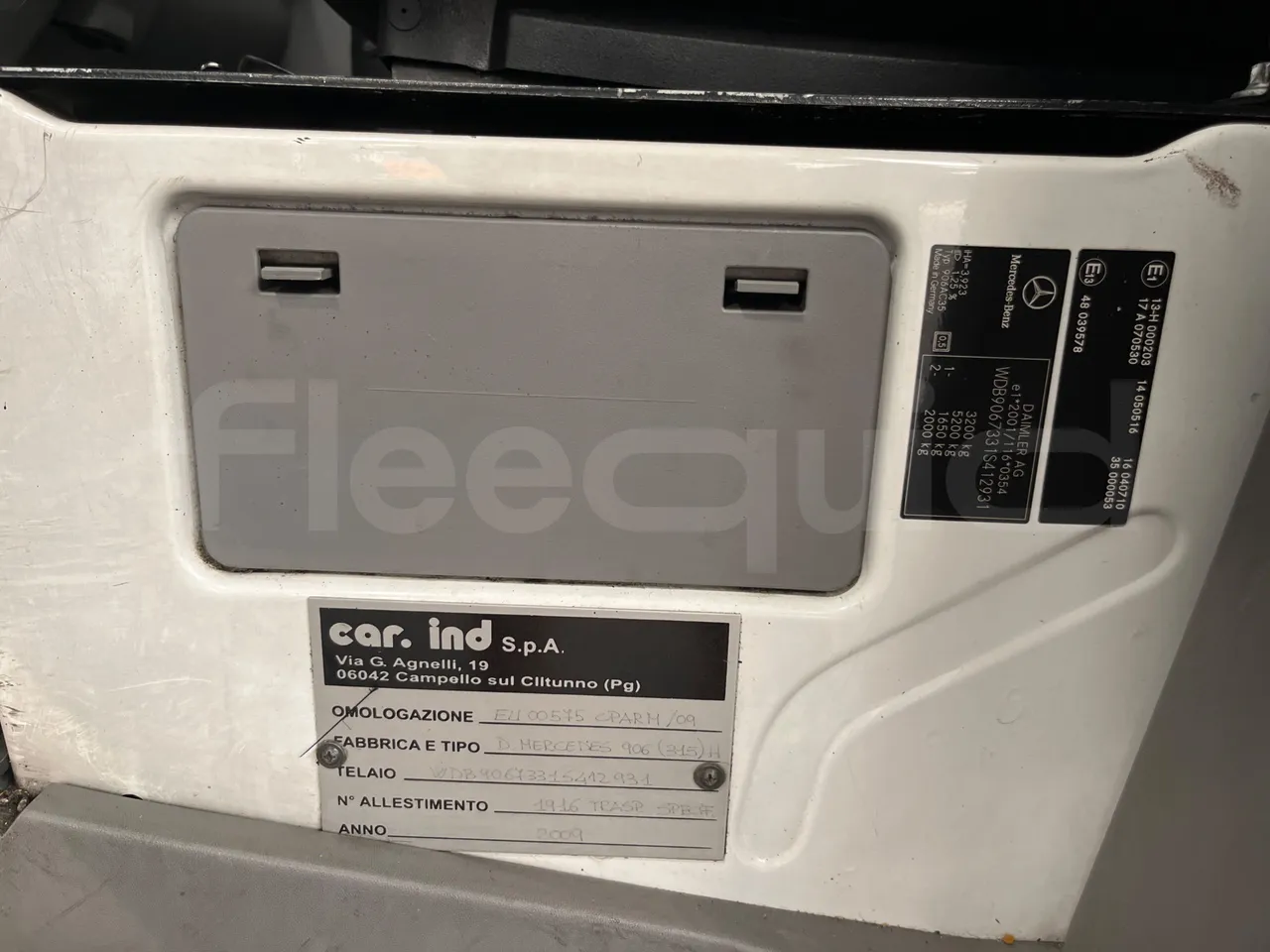 Mercedes-Benz Sprinter 906AC35 - EUR4 - 110kW - 5.91m - vehicle plate photo