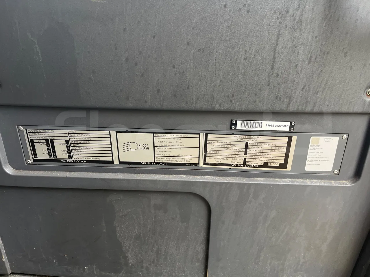 Vdl Citea LLE-120/255 405E1 - Euro6 - 182kW - 11.980mt - vehicle plate photo