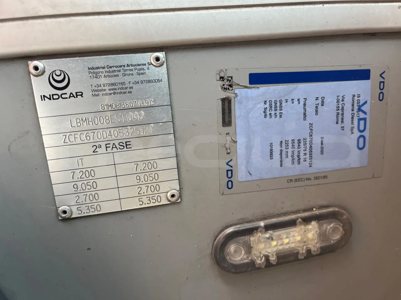 Indcar Mobi WGIVMY11 - Euro6 - 132kW - 8.000mt - chassis VIN photo