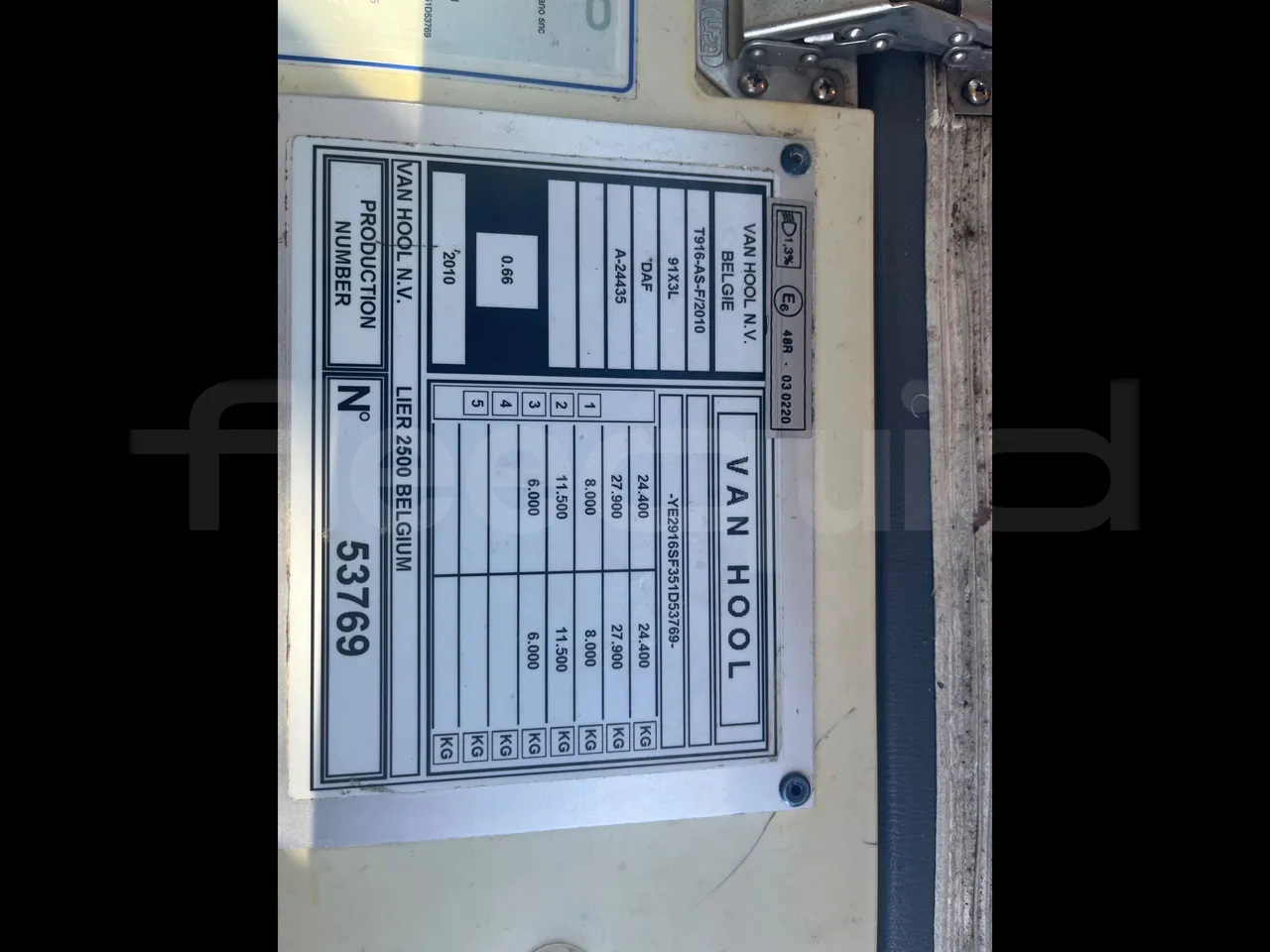 Van Hool Astronef T916 SF3 - Euro5 - 340kW - 13.200mt - chassis VIN photo